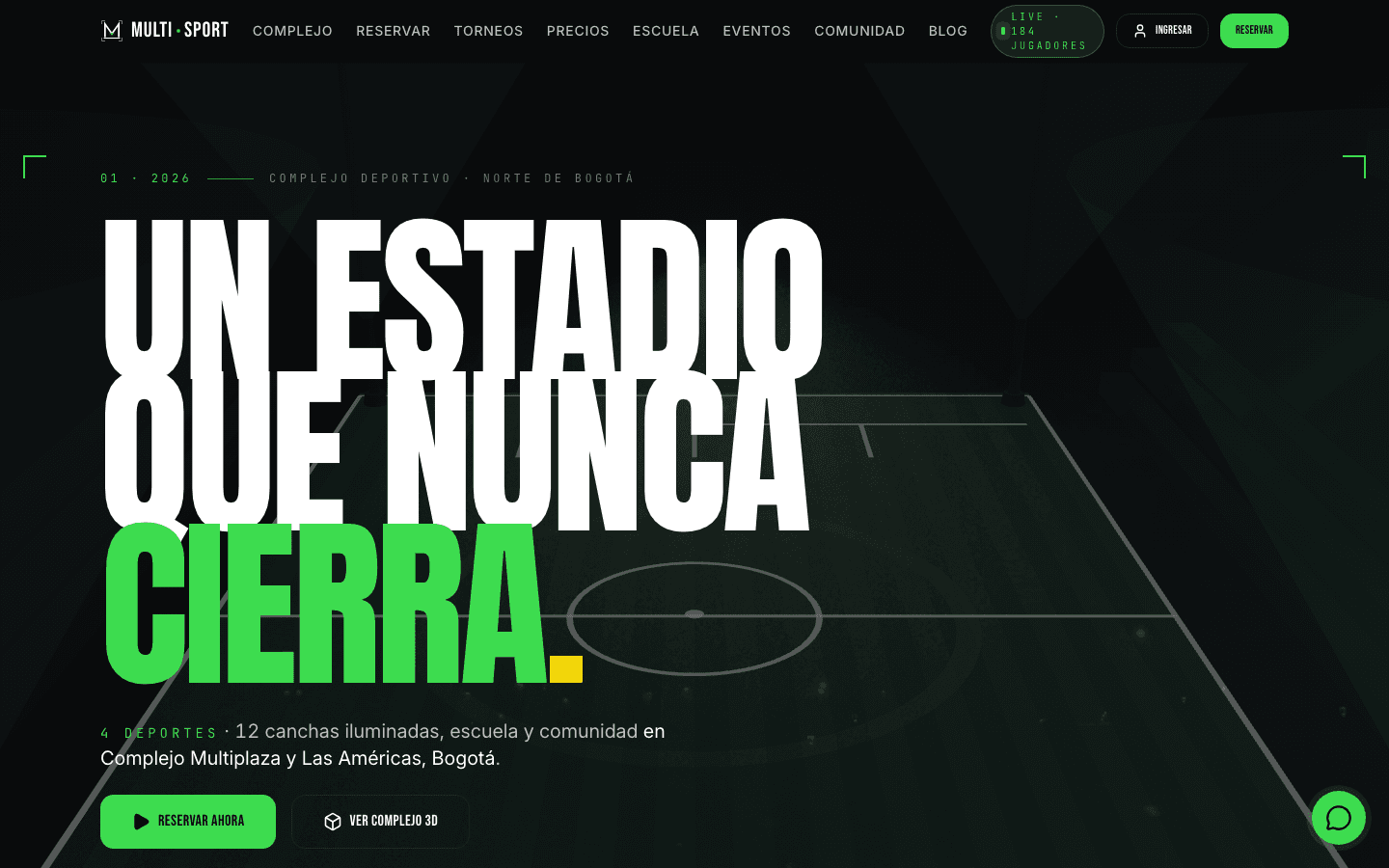 Web pública Multisport — página de inicio